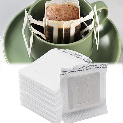SQAQS 120 Coffee Filter Papers, Drip Coffee Bag with Hanging Ear, Disposable Coffee Paper Filters Replacement, Coffee Filter Paper for Most Cups, Portable Coffee Paper Filter, Travel, Camping, Office