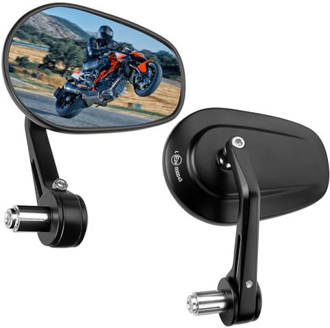 Legoing Motorbike bar end mirrors 7/8 Handlebar Motorcycle Mirrors E57 Approved Rearview wing Side Mirror For Quad Scooter ATV Moped Towing Cruiser mirrors