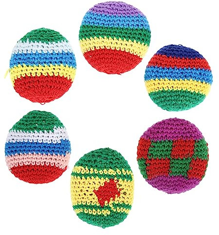 BESTonZON 6stücke Strick-sandsäcke Für Junge Mädchen Sandbag Wurfspiel Gemischt Robuste Nähte Vielseitig Für Outdoor-Spiele Kindergarten Und Familienaktivitäten Trainings Wurfspielzeuge