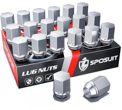 Sposuit M14x1.5 Lug Nuts - Replacement for 2010-2017 Chevy Equinox, 2013-2015 Malibu, 2014-2020 Impala - OEM Factory Style Closed End Chrome Lug Nut(20 Pcs)