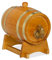 Relaxdays Barril de Madera, con Grifo y Base, Barrica 1,25 L, Dispensador de Whisky, Vino, Sidra, Licores, Marrón Claro