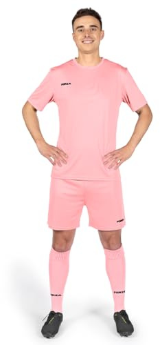 FORZA Herr Classic Football Kit | Kortärmad topp, shorts och strumpor - flera färger och storlekar, Rosa, XL