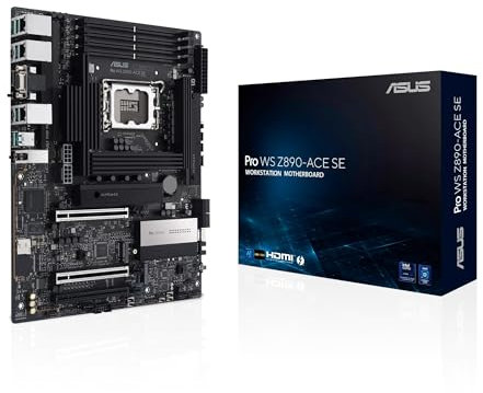 ASUS PRO WS Z890-ACE SE Workstation Mainboard Sockel Intel LGA 1851 (ATX, PCIe 5.0, DDR5, 10Gb & 2,5Gb-Ethernet, 4X M.2-Steckplätze, 1x USB 20Gpbs-Frontanschluss, Onboard-BMC)