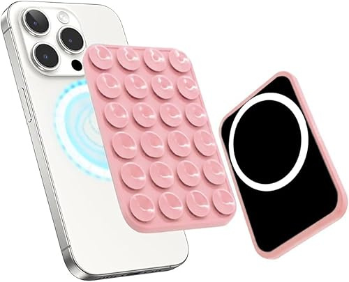 FDEETY Supporto Magnetico per Smartphone con Ventosa in Silicone Accessori Cellulare Magnete Potente Supporto Portatile Multifunzionale Compatibile Custodie(Rosa)