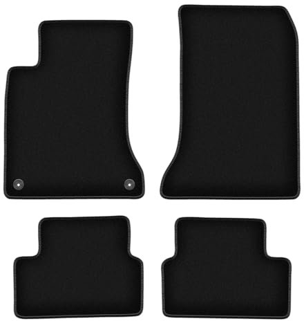 Wielganizator Velours Fußmatten passend für Mercedes W246 (2011-2018) | Qualität: Basic - Genaue Passform, rutschfeste Untregrund 4-teilig - Schwarz