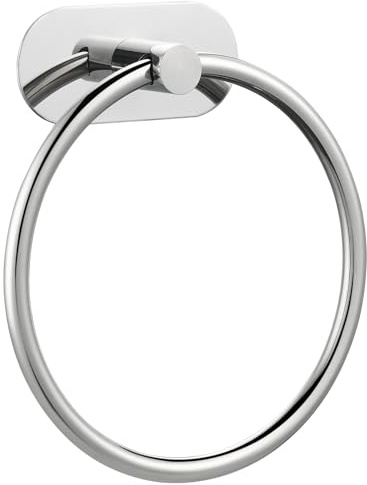 Anillo de Toalla Autoadhesivo para baño, Colgador de Toallas de baño y Cocina montado en la Pared con Adhesivo Fuerte, Soporte de Toalla de Mano de Acero Inoxidable sin taladrar, Organizador Cromo