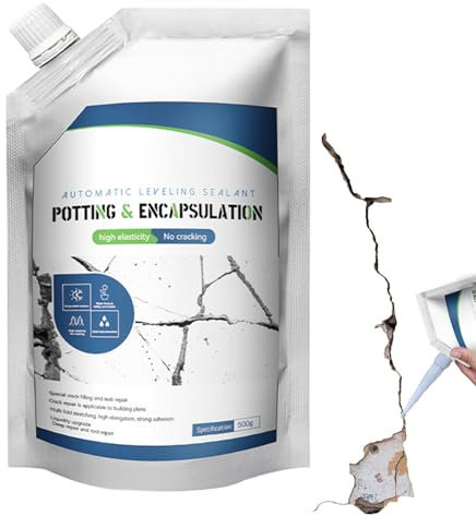 Colla Di Riparazione Di Crack In Cemento Per Esterni-sigillante Autolivello Da 500 G, Sigillante Per Crack Impermeabile Ad Asciugatura Rapida | Fondata Di Basi In Calcestruzzo Ad Alta Resistenza Fille