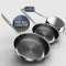 Kiseely Lot de 3 poêles 26cm+28cm+30cm, Poêle à frire antiadhésive diamant, Acier inoxydable de première qualité, Adaptées à l'Induction, Sans PTFE - Sans PFAS - Sans PFOA (LR3)