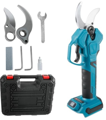 Cordless Electric Pruning Shears for Makita 18V Battery, Portable Brushless Motor Secateurs Max Cut 50mm, LCD Display Electric Scissors for Pruning Trees and Shrubs (NO Battery)