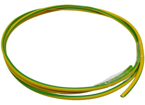 Manicotto per cavi da 2 mm, colore verde/giallo, da utilizzare con cavi gemelli e di terra, articoli nudi, ecc. (1 metro)