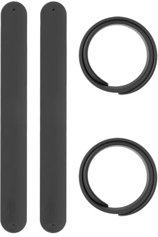 PATIKIL Braccialetti A Scatto 21.5 x 2.5 cm 4 Pezzi Braccialetti A Scatto In Silicone molti Vuoto Fascia A Scatto Morbida Fascia Polso Portarotoli Nero