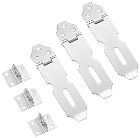 KinetiCore 3Pcs 2 Inch Stainless Steel Padlock Hasp Latch, Heavy Duty Door Latch Catch, Security Locking Hardware for Cabinet, Gate, Shed, Pet Cage, Window & Crate