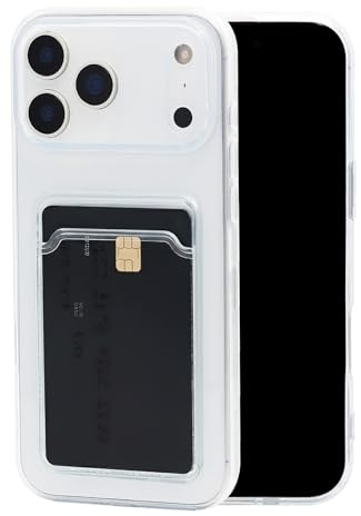 Chengyuanfeng för iPhone 17 Pro Skal med korthållare Ultra-Tunt 1,5 mm Transparent Kortskal i Anti-Gulnande TPU med Kortfack Wallet Case med Kortplats för Kontaktlös Pendling (SL), Campus & Gym