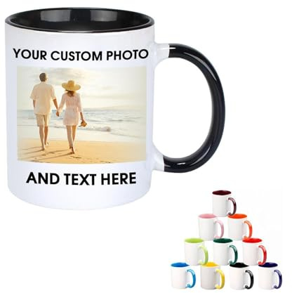 Personalized Coffee Mug – Custom Photo, Text, or Logo Ceramic Mug Tea Cup,Customized Tazas Personalizadas Printed on Both Sides,Dishwasher & Microwave Safe,Unique Gifts for Christmas Men & Women (A)