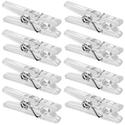 VOSAREA 50 Stücke Frühling Hängende Clips Mini Wäscheklammern Durchsichtig Kunststoffklammern Mini Fotoklammern Durchsichtig Klein Wäscheklammern für Fotos Aufhängen Lichterkette