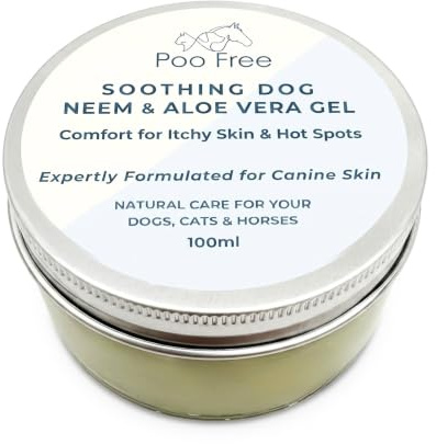 POO FREE Hundegel 100g - Aloe Vera & Neemöl | Beruhigendes Hundegel mit Aloe-Vera und Neemöl. Schnell einziehende, nicht fettende Formel, pH-angepasst für Hunde.