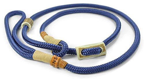 Retriever-Leine/Moxonleine Elegant-Style | handgefertigte Hundeleine aus Tau mit Halsbandfunktion & Horn-Stopper | 8mm – besonders leicht & handlich | Training, Alltag & Spaziergang