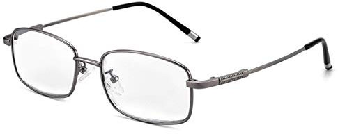 WFENG Smart Zoom Anti-Blaue Lesebrille Männlich Automatische Zoom-Lesebrille Ultraleichter Modespiegel Einfach Zu Säubern/grau / +3.5