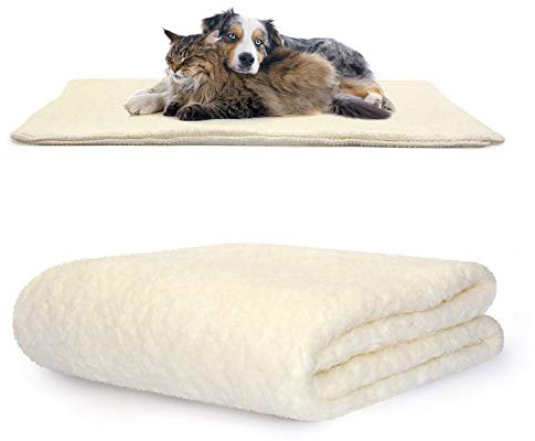 Snug Rug Luxuriöse Haustierdecken – flauschige Sherpa-Fleecedecke, weich und warm, Hunde und Katzen, waschbarer Überwurf für Auto, Sofa, Bett (mittelgroß, 120 x 88 cm, cremefarben)