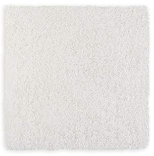 WohnDirect Premium Hochflor Badezimmerteppich Weiß • Rutschfester & Extra Flauschiger Badvorleger • Badteppich, Badematte 45 x 45 cm