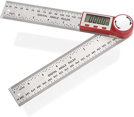 Winkelmesser, 2 in 1 Digitales Winkelmesser 360° Multi Winkel Lineal mit LCD Anzeige Winkelschmiege Lineal aus Edelstahl für Holzarbeiten, Heimarbeit, Handwerker 0-200mm