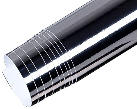 Chrom Autofolie,Asudaro Lackschutzfolien für Auto Autofolie Aufkleber Vinyl Wrap Film Auto Schutzfolie Universal Lackschutzfolie DIY Auto Folie Wasserdichter Anti-UV-Klebefilm 152cm x 20cm,Schwarz