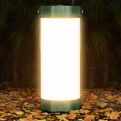 Glocusent Camping Lantern Rechargeable, 1200LM Brightness Camping Light, 80Hrs Runtime & 5000mAh, IP68 Waterproof, 5 Levels & SOS, Compact Camping Lights for Tents, Hiking, Blackout, Hurricane