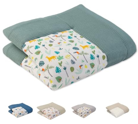 ULLENBOOM Krabbeldecke für Baby 120x120 cm - Dick und weich gepolstert | Außenmaterial: 100% Baumwolle, Alle Materialien OEKO-TEX zertifiziert, Made in EU, Schadstoffgeprüft und waschbar