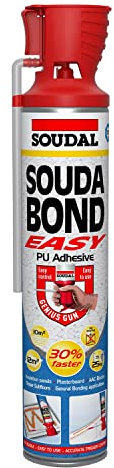 BC Profiles Soudal Soudabond Easy Fast Fix Hand Held Expanding High Performance Polyurethane Adhesive Foam, Single Component PU Adhesive 750ml
