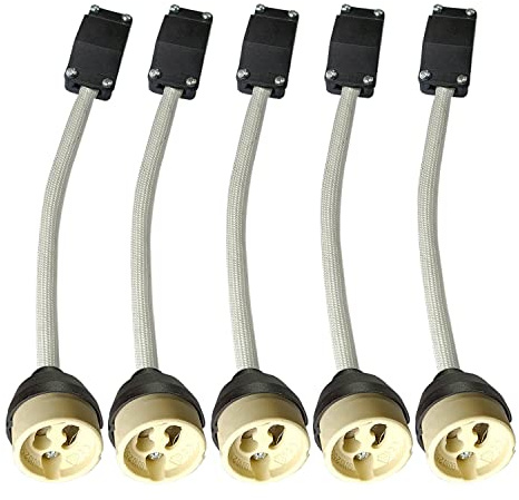 5xSweier Douille de Lampe GU10 Résistante aux Hautes Températures, en Céramique avec Boîte de Connexion, 0-250V pour Ampoule LED
