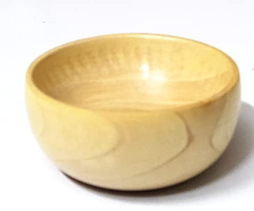 Naha Decor CRAFT STUDIO Solid Wooden Bowl Handmade Finished for Soup Dry Fruit and Salad Serving Size 10 cm x 10 cm x 4.5 cm, Material : Wood, Color : Wooden Polish