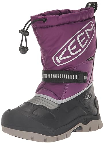 KEEN Unisex-Child Snow Troll Insulated Waterproof Pull On Winter Snow Boots, Charisma/Silver, 2