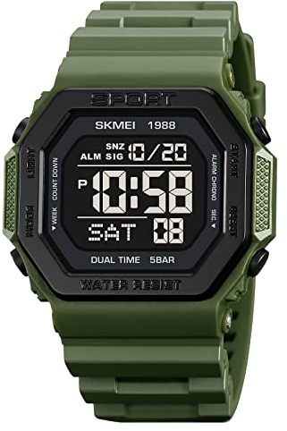 SKMEI Hommes Top Marques Digital Mens Waterproof Electronic Wristwatches Fashion PU Band Sports Watch relogio Masculino Sport Watch Men