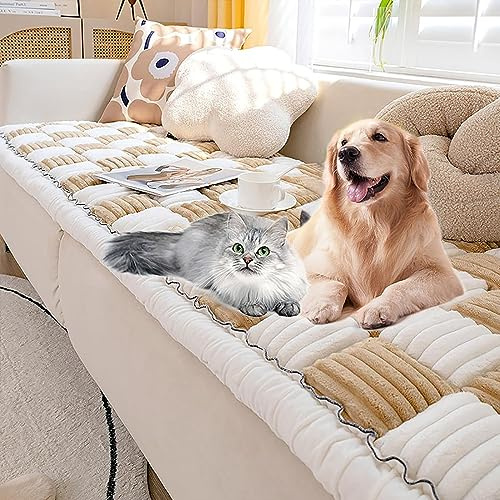 KNVSS Funny Fuzzy Dog Blanket, Funny Fuzzy Couch Cover, Garden Chic Cotton Protective Couch Cover, Funnyfuzzy Cosy Plush Solid Colour Non-Slip Couch Cover,Indoor Outdoor Seat Cushion,82.7x27.6in