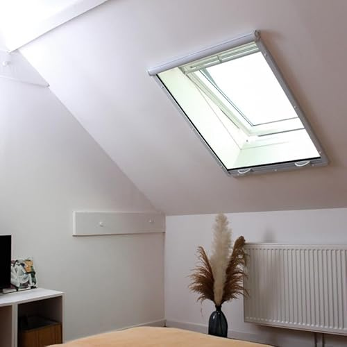 Pack éco de 2 moustiquaires enroulables Verticales pour fenêtre de Toit L 100 cm x H 120 cm Alu Blanc
