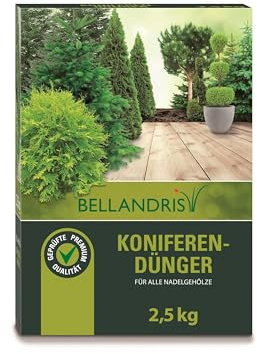 Bellandris Koniferendünger 2,5kg - Verwenden Sie diesen organischen Koniferendünger während der Vegetationsperiode für vitale Koniferen und einen schönen Garten.