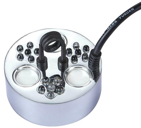 ZYT-DHRUCB Rociador de Estanque con LED, Atomizador Industrial de 3 Cabezales con Luces de Colores y Sensor de Nivel de Agua para jardín/pecera/conservación de Frutas y Verduras