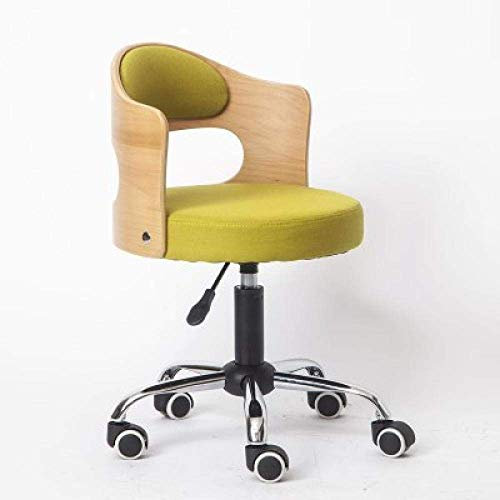 Drehbarer Bürohocker mit Rollen, Drehbarer Hocker mit Gasdruckfeder und weißem Kunstledersitz, Höhenverstellbar 45–59 cm, Belastbarkeit 160 kg, Sattelhocker für Friseur, Maniküre, Tattoo, Beauty (Stil