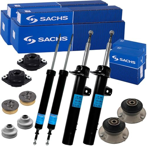 4xSACHS Stossdämpfer+Domlager vorne+hinten | passend für 3er E90 E91 E92 E93 Kompatibel mit 3 (E90),3 Cabriolet (E93),3 Coupe (E92),3 Touring (E91)