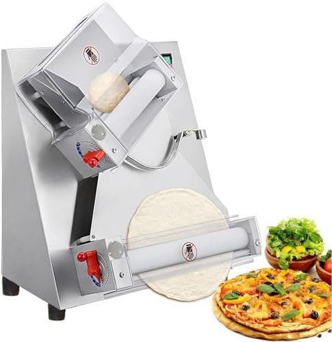 Dfdieratve Sfogliatrice per Impasto per Pizza, Pressa per Pizza Commerciale Automatica da 4-12 Pollici, Rullo per Impasto, 260 Sfoglie All'Ora, Macchina per Impasto con Spessore Regolabile