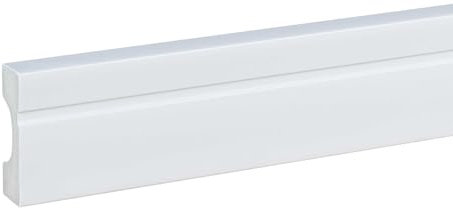 PROVISTON Sockelleiste 18 x 60 x 2000 mm Moderne Fußleiste Eckiges Profil Hochwertige Fußleiste Kunststoff Weiß Wasserfest, Robust und Langlebig