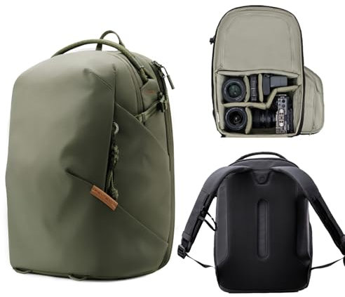 PGYTECH OneGo Lite Sac a Dos Appareil Photo 16L Sac Léger étanche pour Photographie Urbaine et Voyage. Compatible Sony/Canon/Nikon/reflex/numériques, Vert Forêt