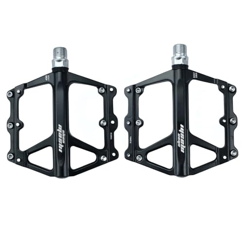 Trkimal vägcykel/mountainbike pedaler, cykelpedaler – halkfria dubbar 9/16 tum CNC aluminiumlegering bearbetade platta pedaler