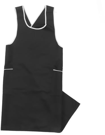 WRITWAA Friseurschürze Bequem und Leicht zu Reinigen Schwarze aus Polyester mit Kreuzträgern für Friseure im Salon und Zuhause