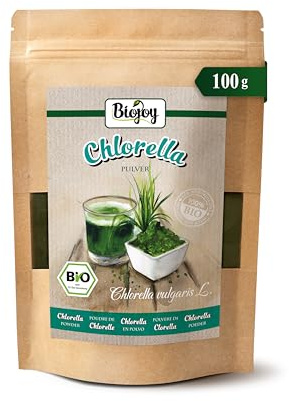 Biojoy Polvere di Clorella BIO (100 g), naturale e senza additivi (Chlorella vulgaris L.)