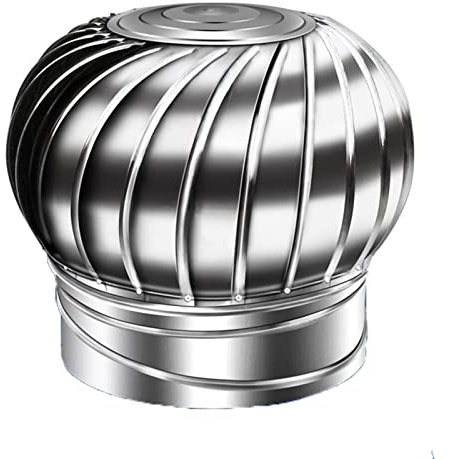 Kaminkappe mit Windspiel, 200 mm, drehbarer Turbinenventilator, Regen- und Schneeabdeckung, Rauchschutz, Kaminaufsatz für verbesserte Zug- und Wetterbeständigkeit