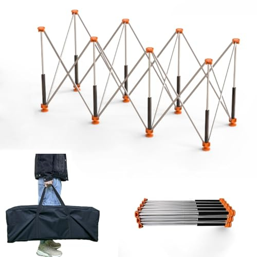 YUQIWKK Portable Folding Workstand, Adjustable Telescopic Builders Trestle, DIY Steel Work Bench Carpenter, Folding Saw Horse Tools, for Garage Construction Site Carpentry or Picnic(10 Legs)