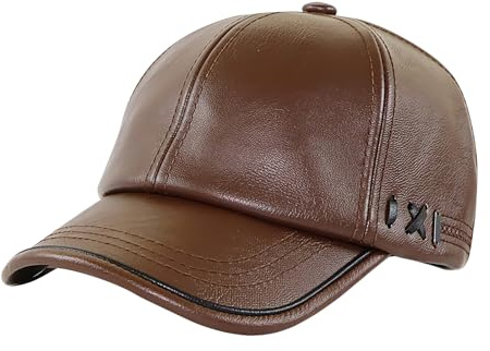 Casquettes de baseball | Casquette vintage unisexe en cuir synthétique | Casque de baseball élégant et réglable pour homme Sports de plein air y compris la pêche, la plage, la randonnée, le golf, les
