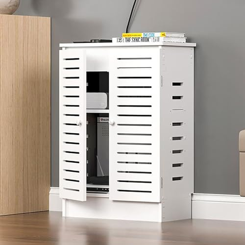 Armario de Almacenamiento para Router WiFi, Organizador de Módem en PVC Transpirable, Caja para Gestión de Cables y Regletas, Cubierta de Router para Hogar y Oficina(White,60x80x25cm/23.6x31.5x10)