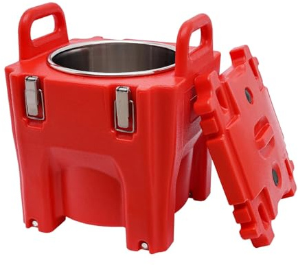 Soupière isotherme de 20 litres, Pot isotherme pour aliments, Récipient en acier inoxydable, Avec 4 boucles et poignées, Pour restaurant, cantine, maison
